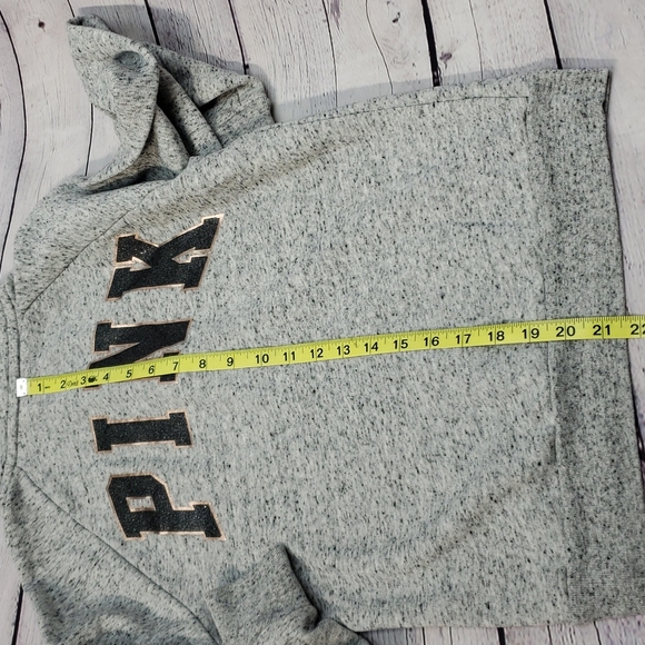 PINK VS Half Zip Gray Sweatshirt XS - Picture 8 of 8